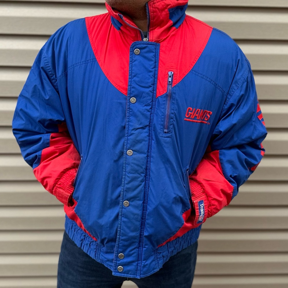 NFL vintage NY Giants triple fat goose puffer jacket size L made in Korea